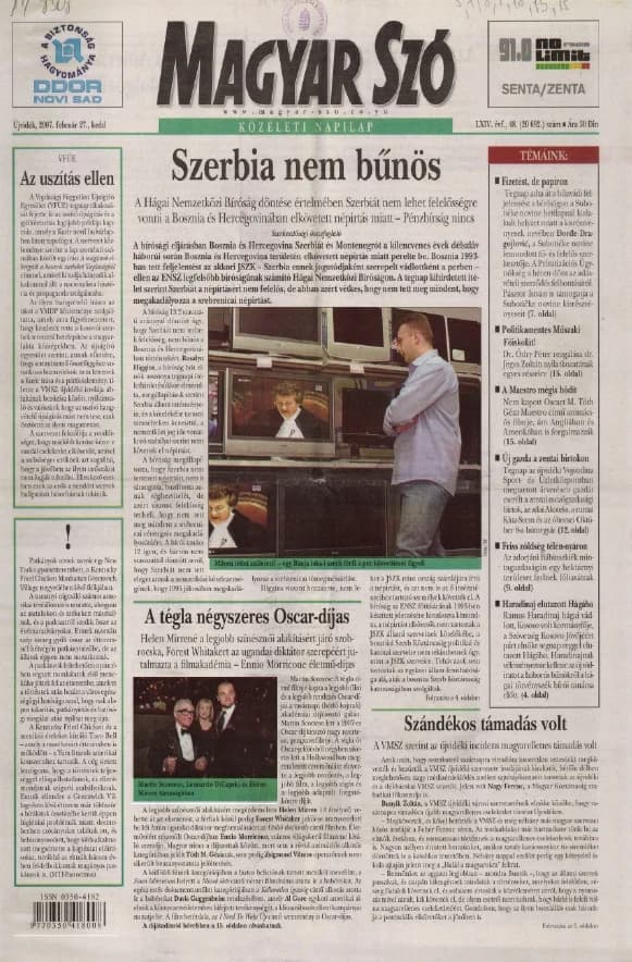 Magyar Szó, 64. évf. 2007. február 27. 48. sz. 1–20. oldal