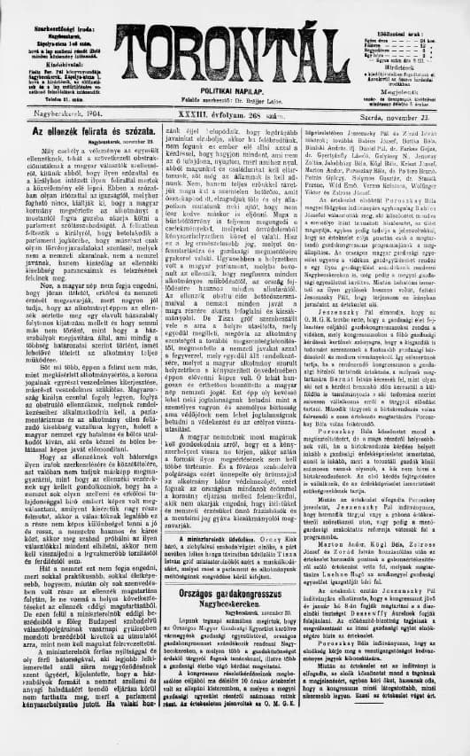 Torontál, 33. évf. 1904. november 23. 268. sz.