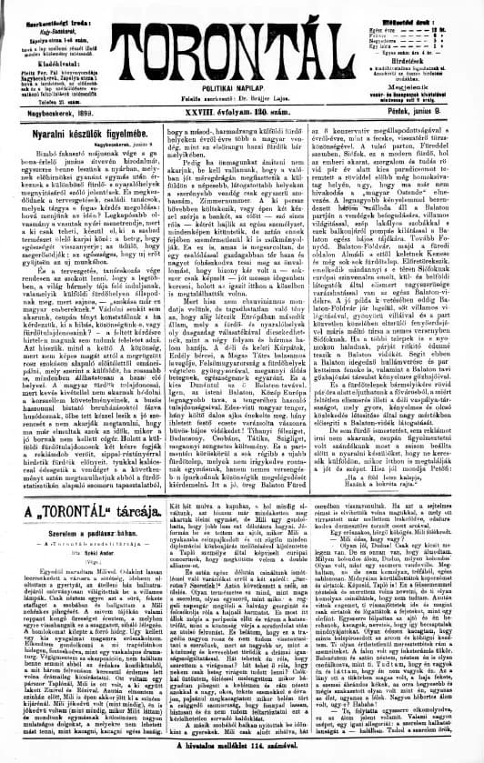 Torontál, 28. évf. 1899. június 9. 130. sz.