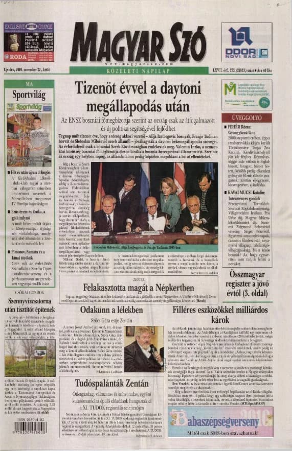 Magyar Szó, 67. évf. 2010. november 22. 273. sz. 1–16. oldal