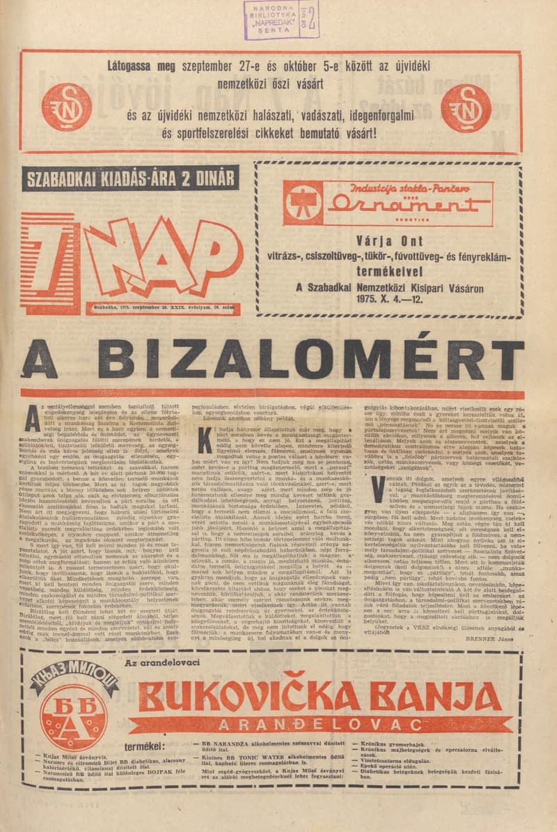 7 Nap, 30. évf. 1975. szeptember 26. 38. sz. 1–28. oldal