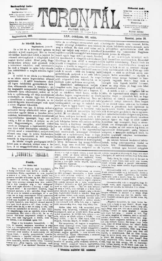 Torontál, 25. évf. 1896. június 20. 141. sz.