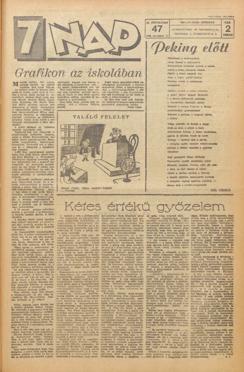 7 Nap, 3. évf. 1948. november 17. 47. sz. 1–4. oldal