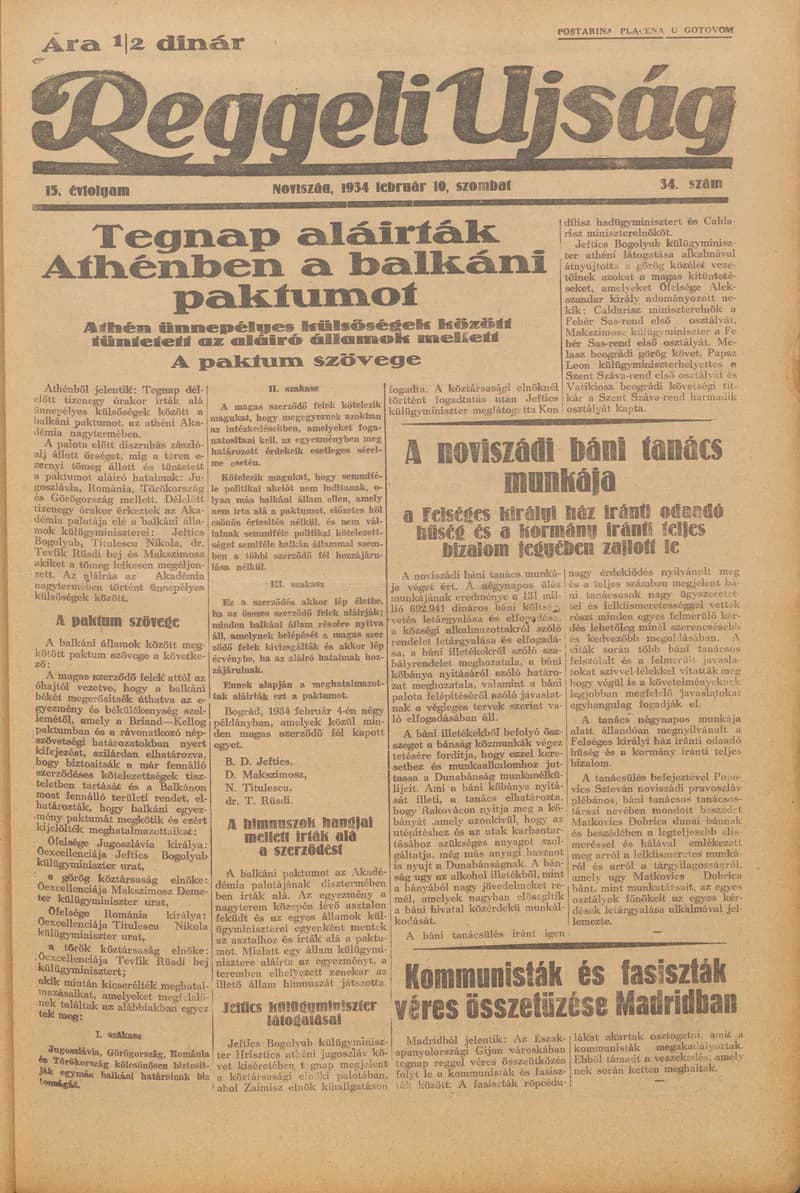 Reggeli Újság, 15. évf. 1934. február 10. 34. sz.