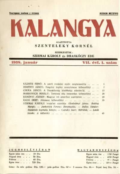 Kalangya, 7. évf. 1938. január. 1. sz. 1–48. oldal