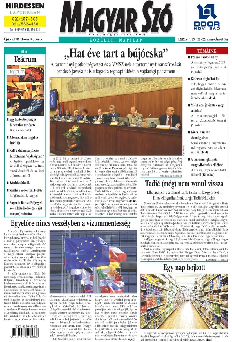 Magyar Szó, 69. évf. 2012. október 26. 250. sz. 1–20. oldal