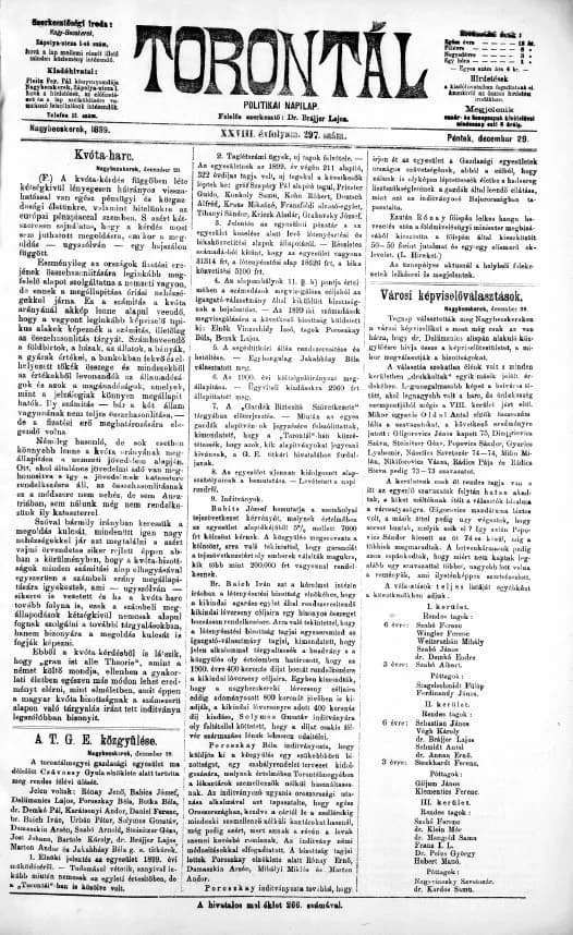 Torontál, 28. évf. 1899. december 29. 297. sz.