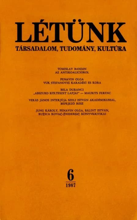 Létünk, 17. évf. 1987. november – december. 6. sz. 819–977. oldal