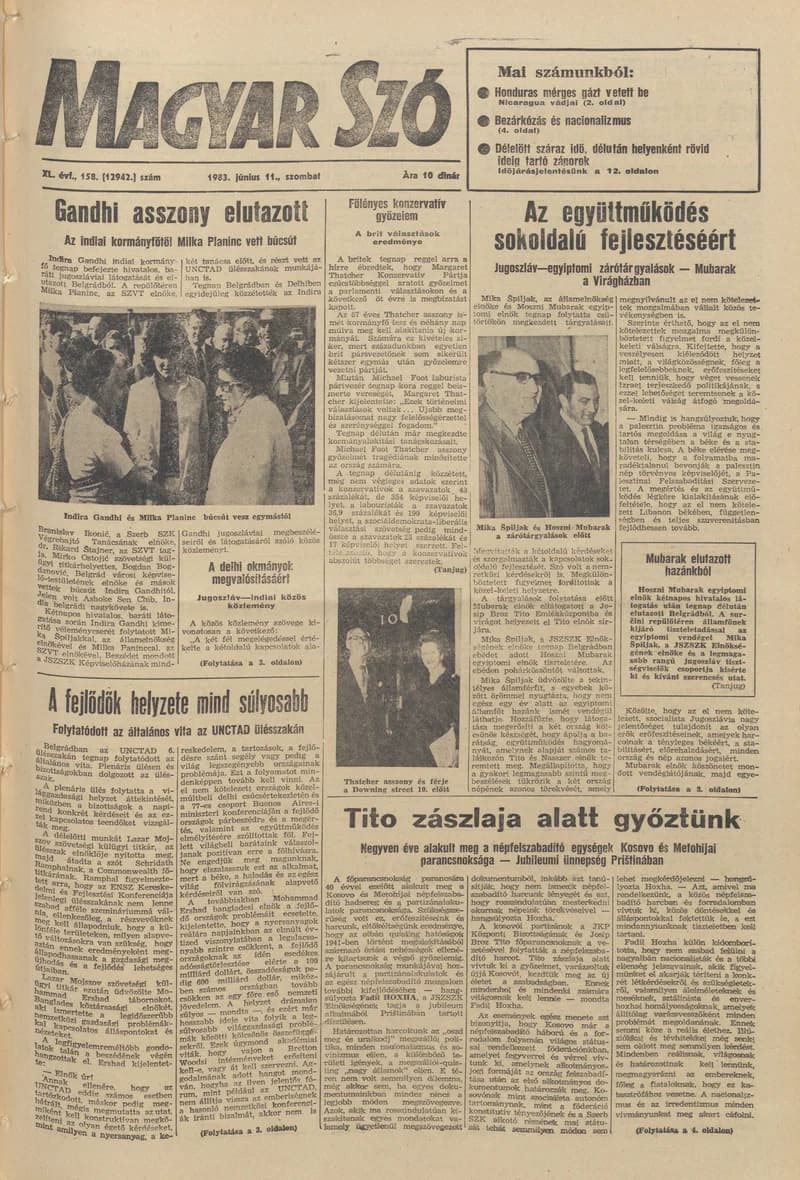 Magyar Szó, 40. évf. 1983. június 11. 158. sz. 1–24. oldal