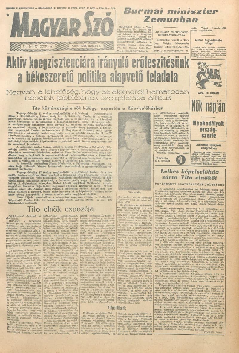 Magyar Szó, 12. évf. 1955. március 8. 65. sz. 1–8. oldal