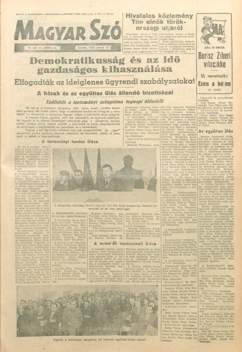 Magyar Szó, 11. évf. 1954. január 13. 11. sz. 1–8. oldal