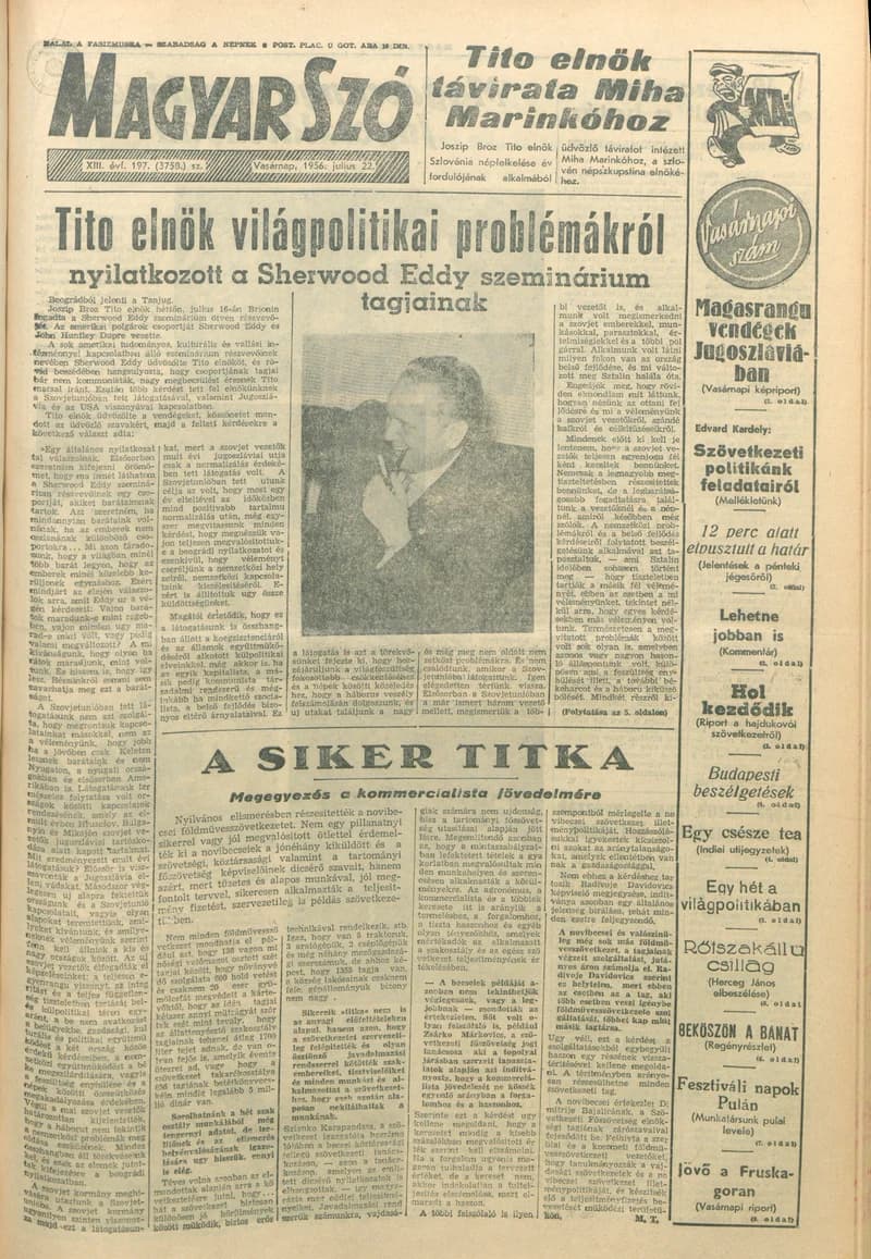 Magyar Szó, 13. évf. 1956. július 22. 197. sz. 1–12. oldal