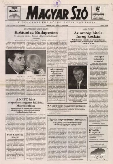 Magyar Szó, 58. évf. 2001. június 21. 142. sz. 1–16. oldal