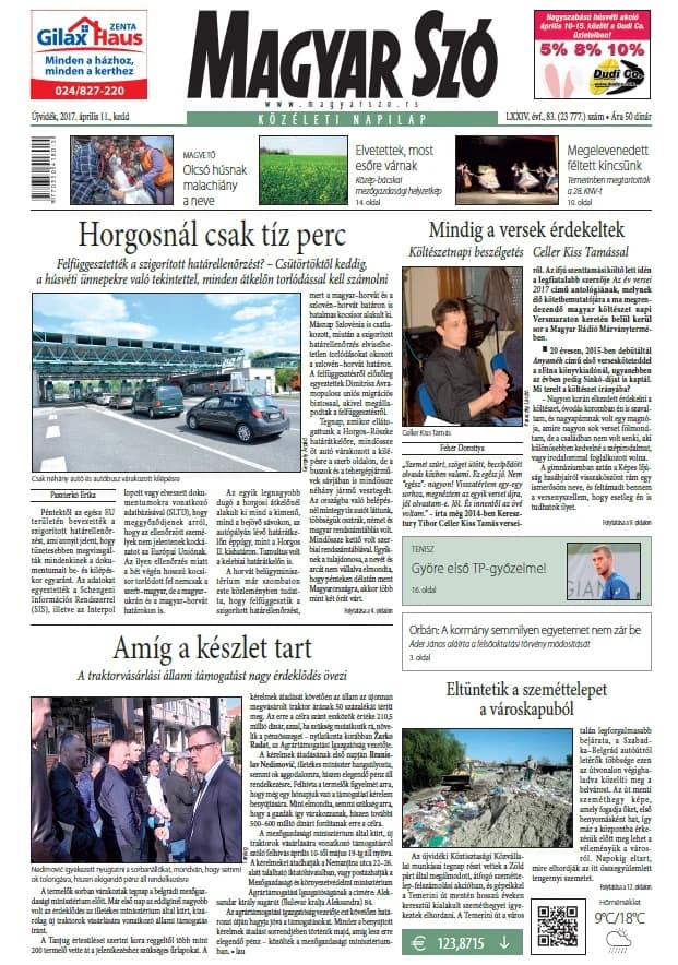 Magyar Szó, 74. évf. 2017. április 11. 83. sz. 1–20. oldal