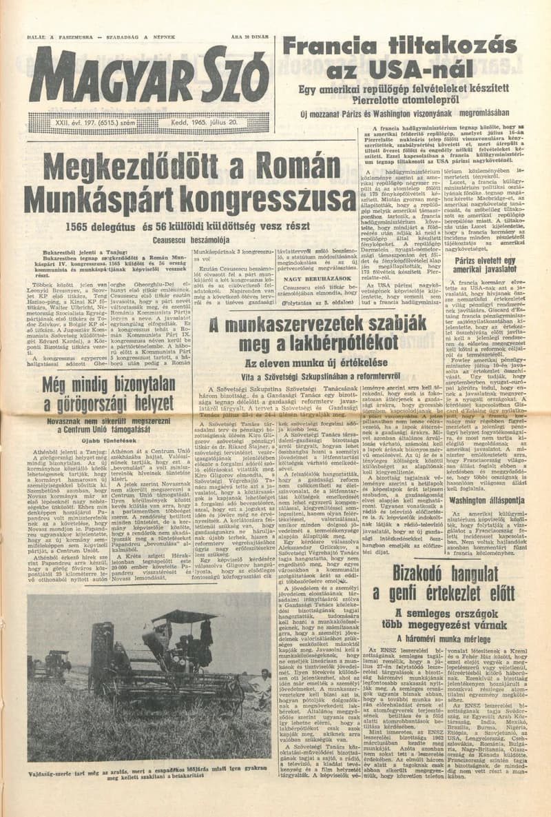Magyar Szó, 22. évf. 1965. július 20. 197. sz. 1–12. oldal
