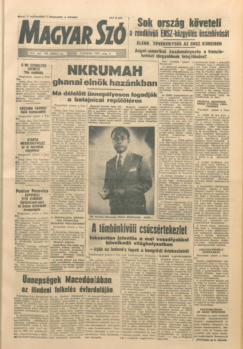 Magyar Szó, 18. évf. 1961. augusztus 3. 179. sz. 1–12. oldal