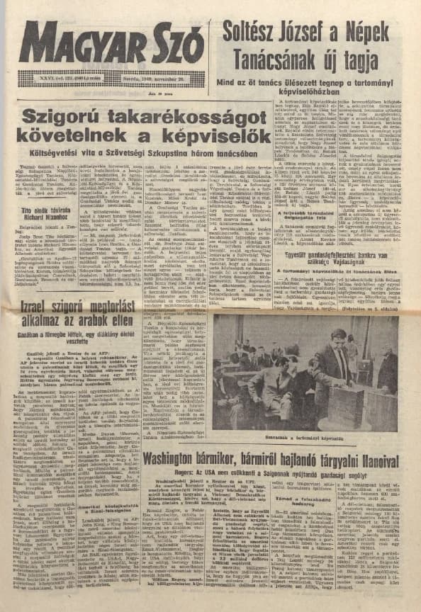 Magyar Szó, 26. évf. 1969. november 26. 327. sz. 1–16. oldal