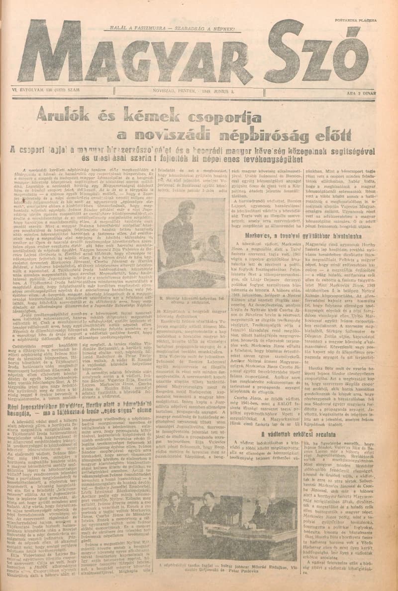 Magyar Szó, 6. évf. 1949. június 3. 130. sz. 1–4. oldal