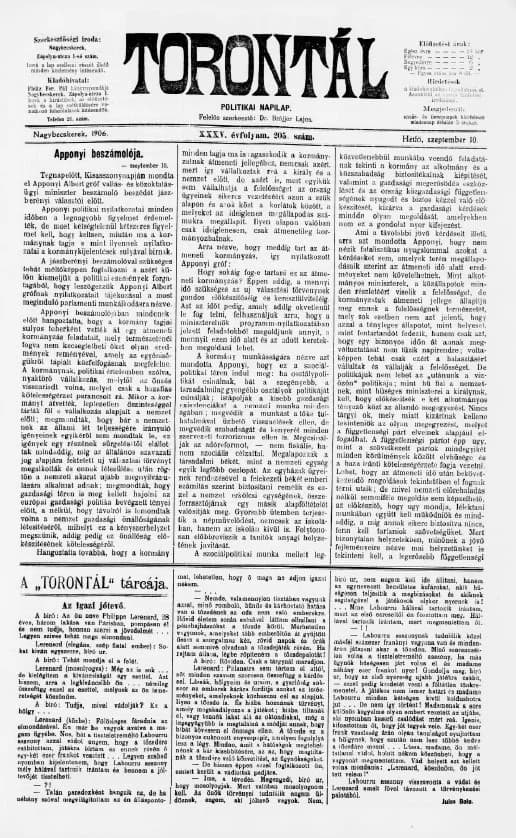 Torontál, 35. évf. 1906. szeptember 10. 205. sz.