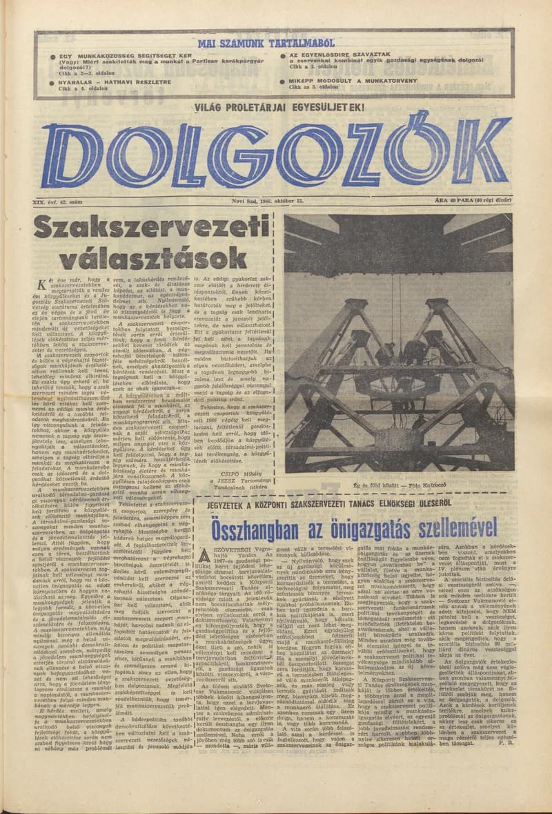 Dolgozók, 20. évf. 1966. október 15. 42. sz.