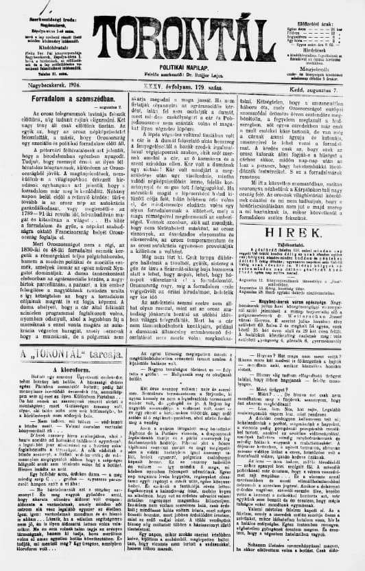Torontál, 35. évf. 1906. augusztus 7. 179. sz.