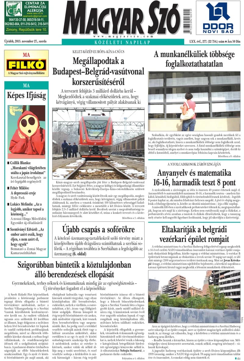 Magyar Szó, 70. évf. 2013. november 27. 277. sz. 1–20. oldal