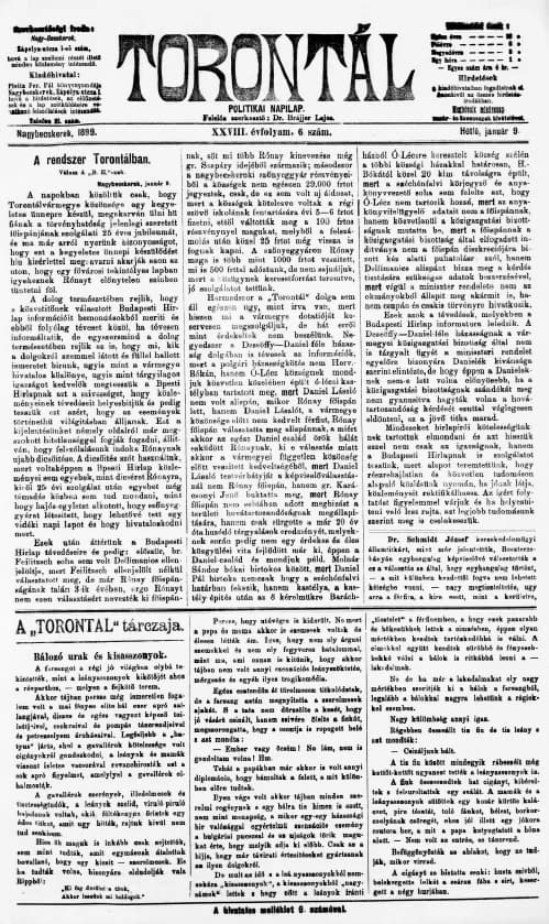 Torontál, 28. évf. 1899. január 9. 6. sz.