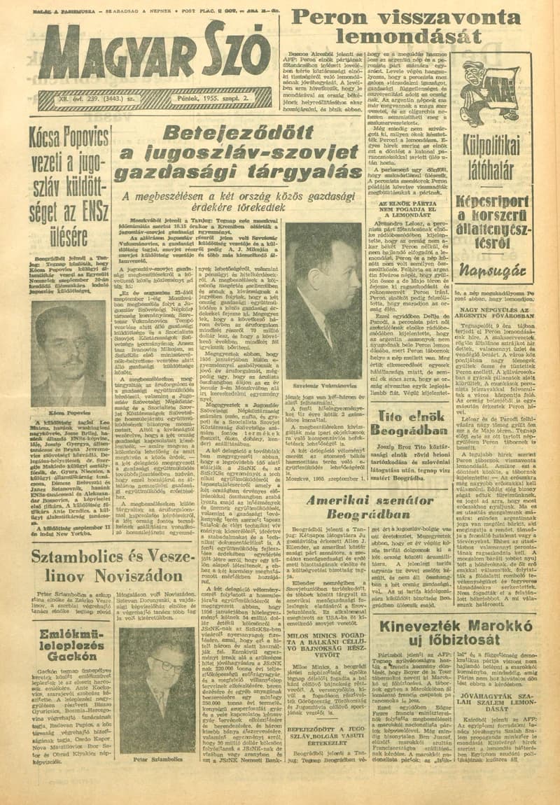 Magyar Szó, 12. évf. 1955. szeptember 2. 239. sz. 1–8. oldal