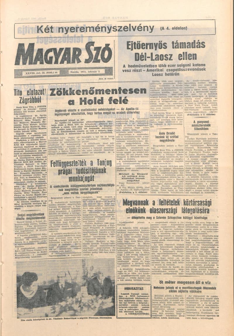 Magyar Szó, 28. évf. 1971. február 3. 32. sz. 1–14. oldal