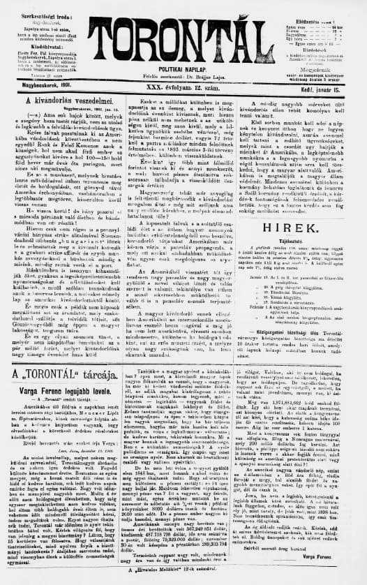 Torontál, 30. évf. 1901. január 15. 12. sz.