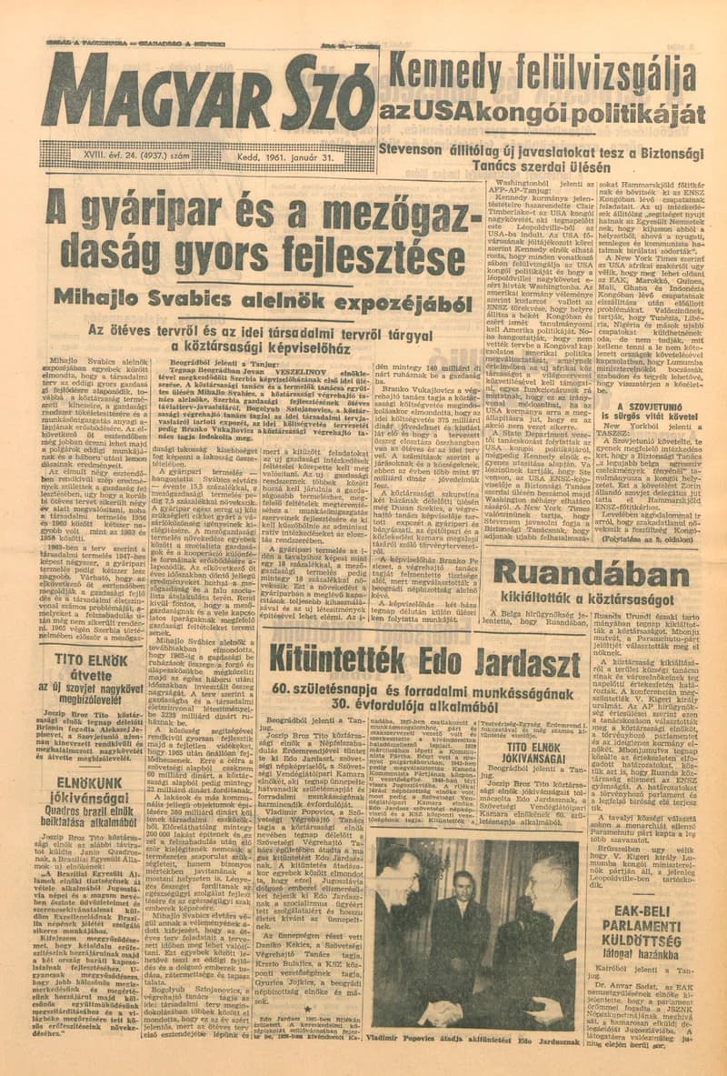 Magyar Szó, 18. évf. 1961. január 31. 24. sz. 1–12. oldal