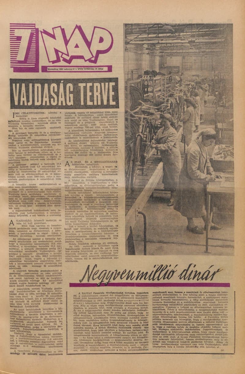 7 Nap, 17. évf. 1962. március 9. 10. sz. 1–16. oldal