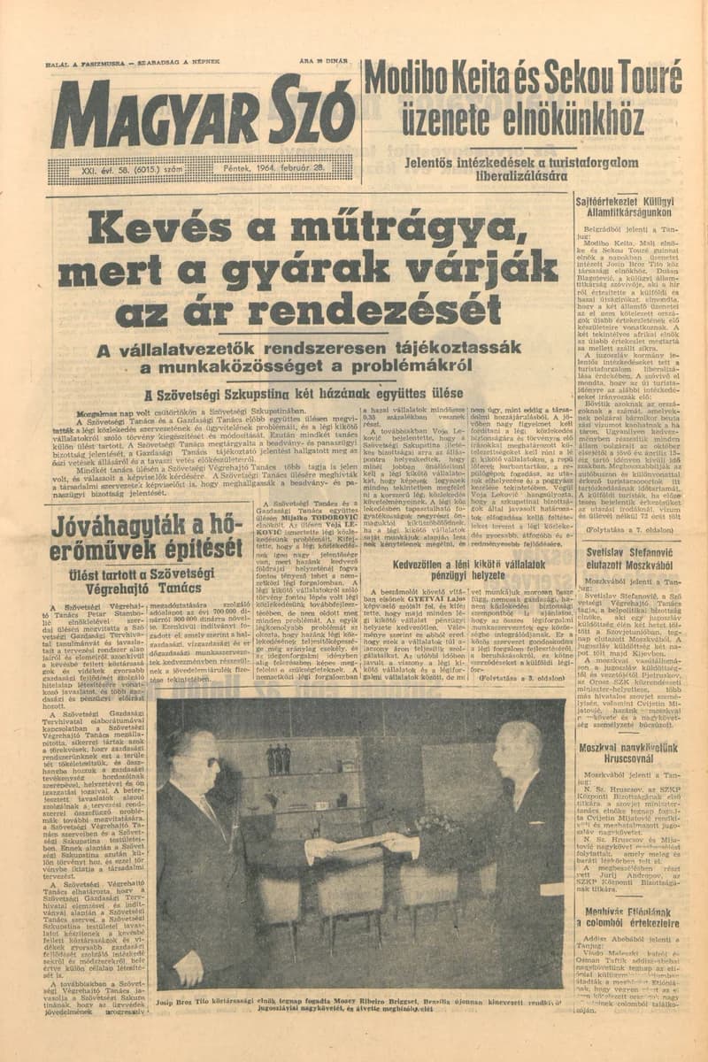 Magyar Szó, 21. évf. 1964. február 28. 58. sz. 1–16. oldal
