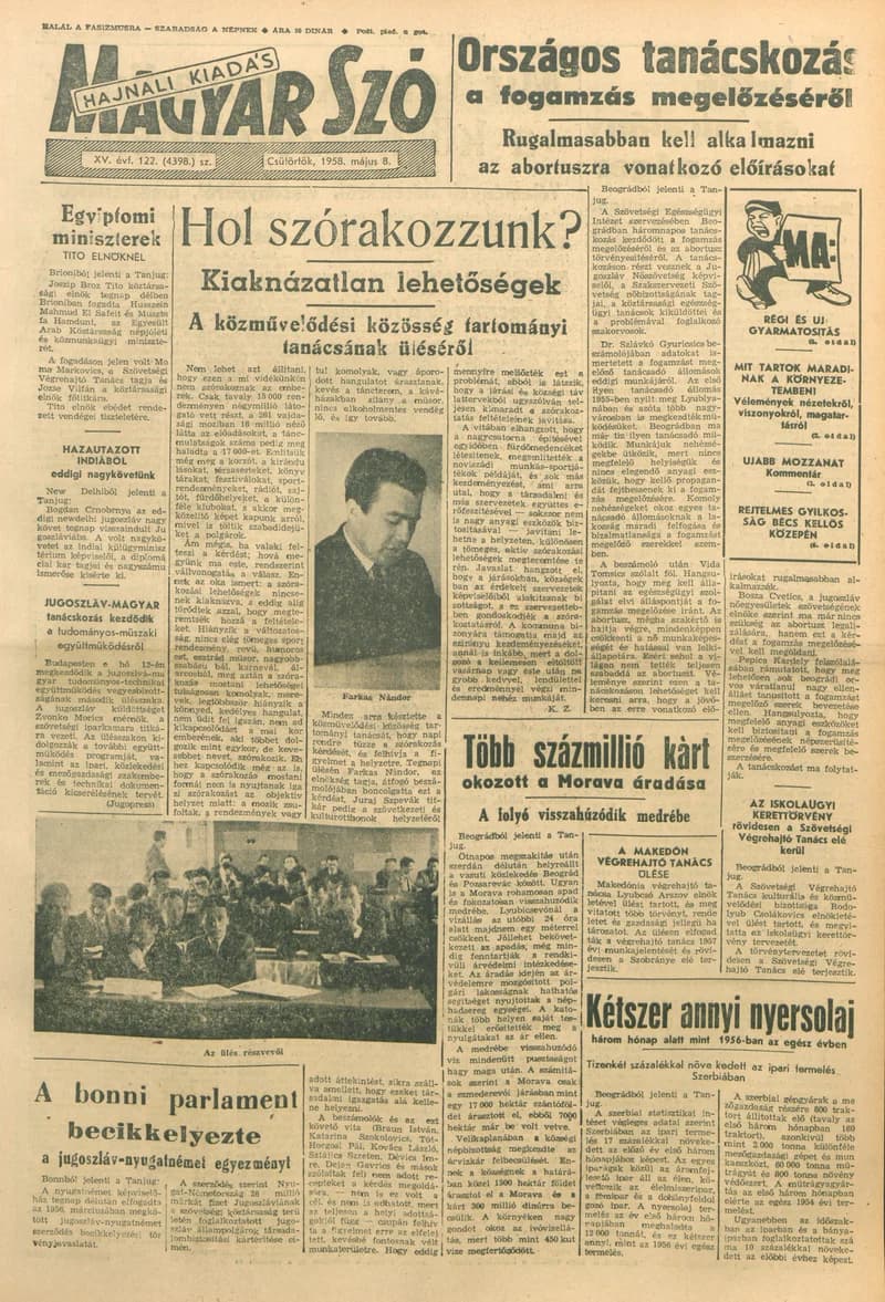 Magyar Szó, 15. évf. 1958. május 8. 122. sz. 1–14. oldal