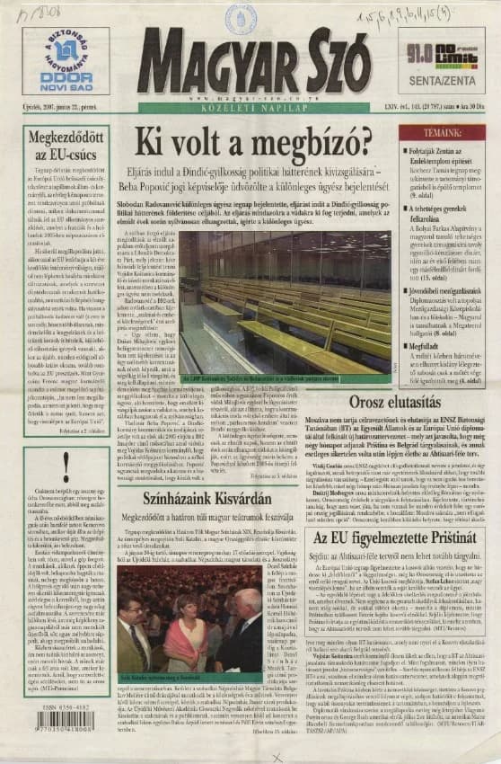 Magyar Szó, 64. évf. 2007. június 22. 143. sz. 1–20. oldal