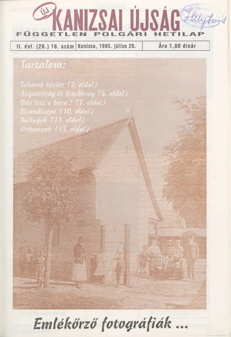 Új Kanizsai Újság, 2. évf. 1995. július 20. 16. sz.