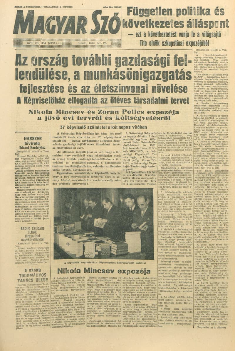 Magyar Szó, 17. évf. 1960. december 28. 304. sz. 1–22. oldal