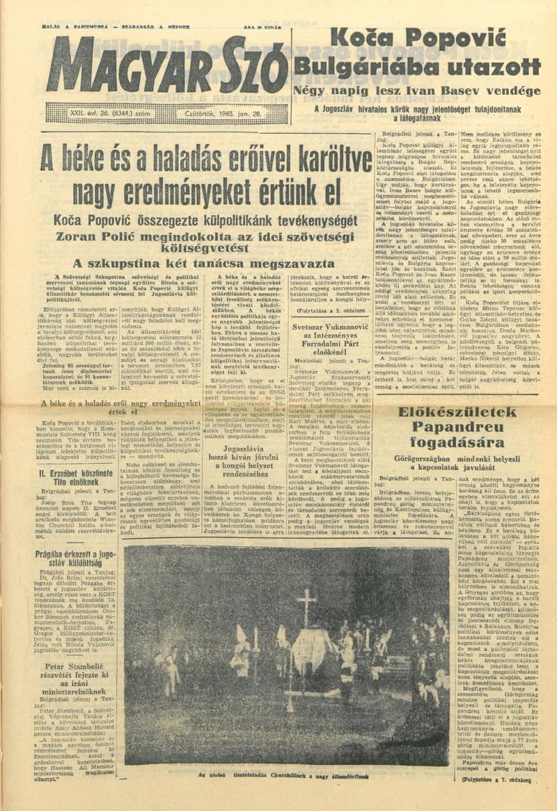 Magyar Szó, 22. évf. 1965. január 28. 26. sz. 1–16. oldal