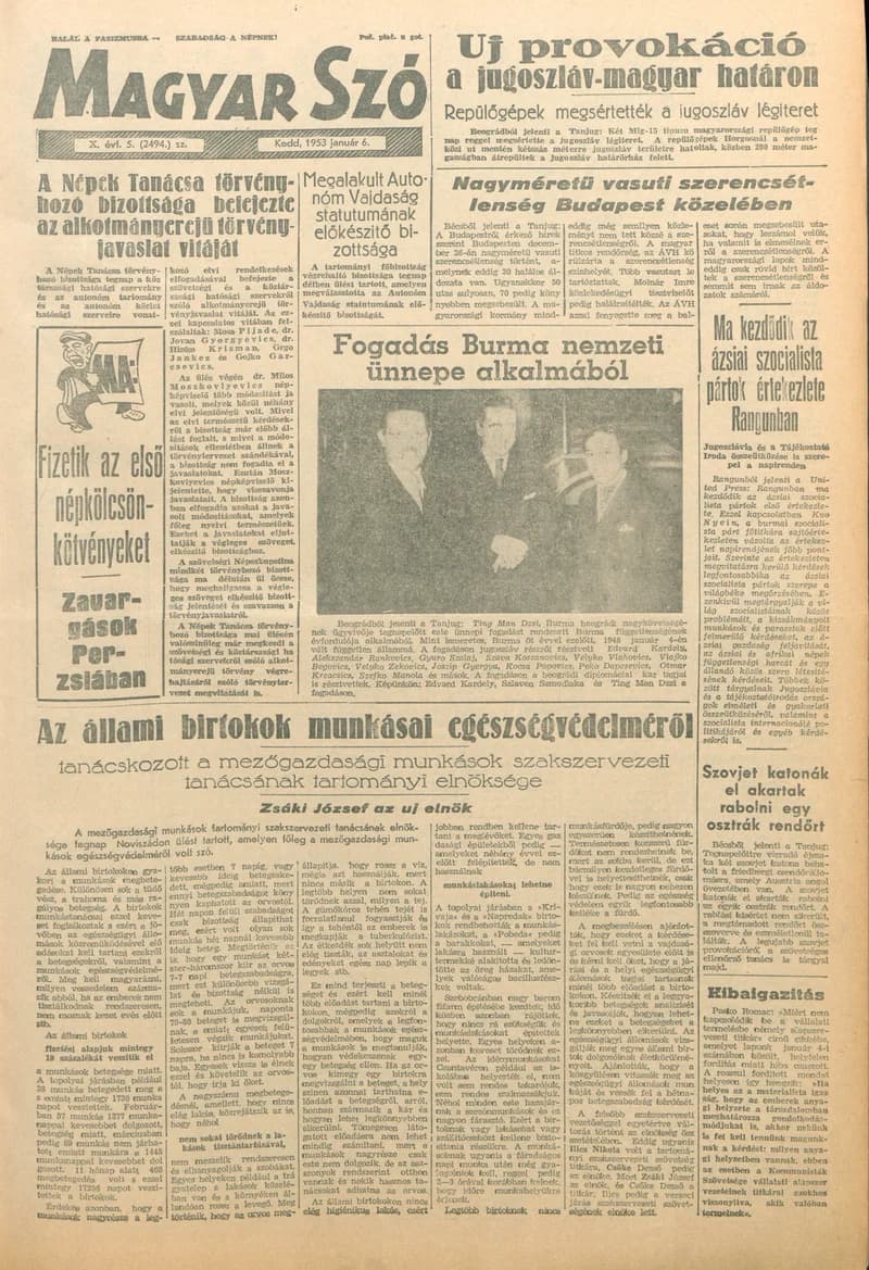 Magyar Szó, 10. évf. 1953. január 6. 5. sz. 1–10. oldal