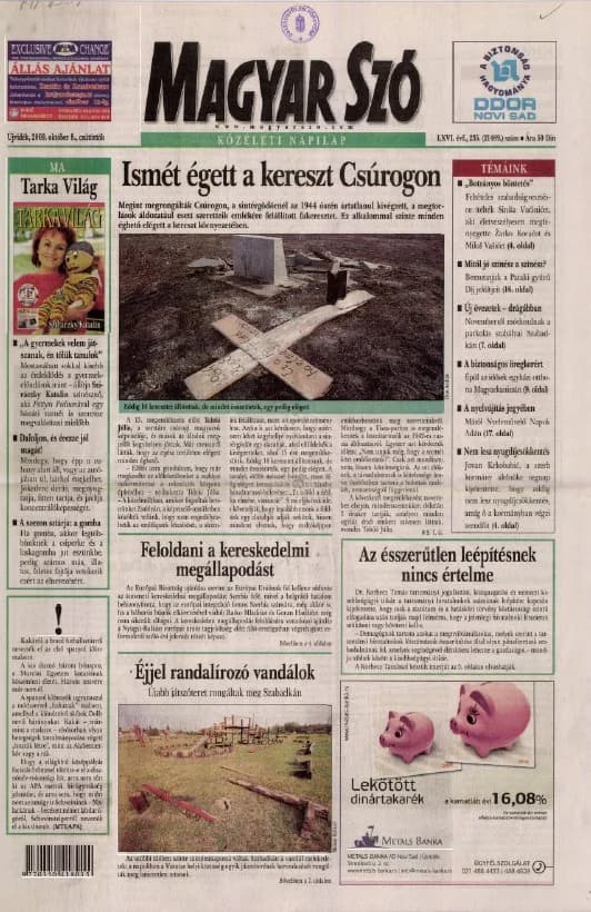 Magyar Szó, 66. évf. 2009. október 8. 235. sz. 1–20. oldal