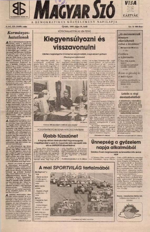 Magyar Szó, 50. évf. 1993. május 10. 123. sz. 1–16. oldal