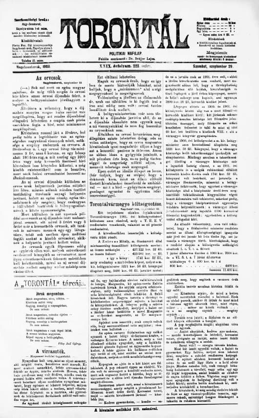 Torontál, 29. évf. 1900. szeptember 29. 223. sz.