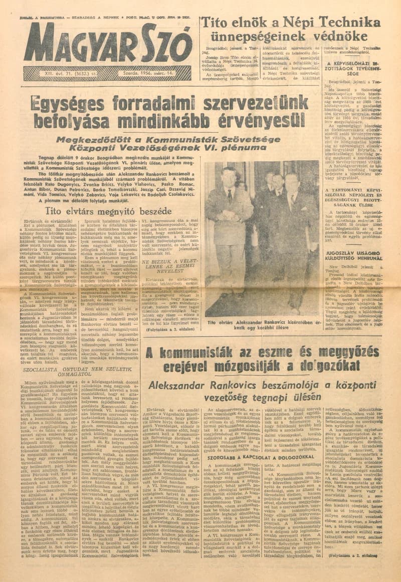 Magyar Szó, 13. évf. 1956. március 14. 71. sz. 1–8. oldal