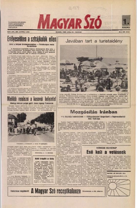 Magyar Szó, 45. évf. 1988. július 24. 202. sz. 1–28. oldal