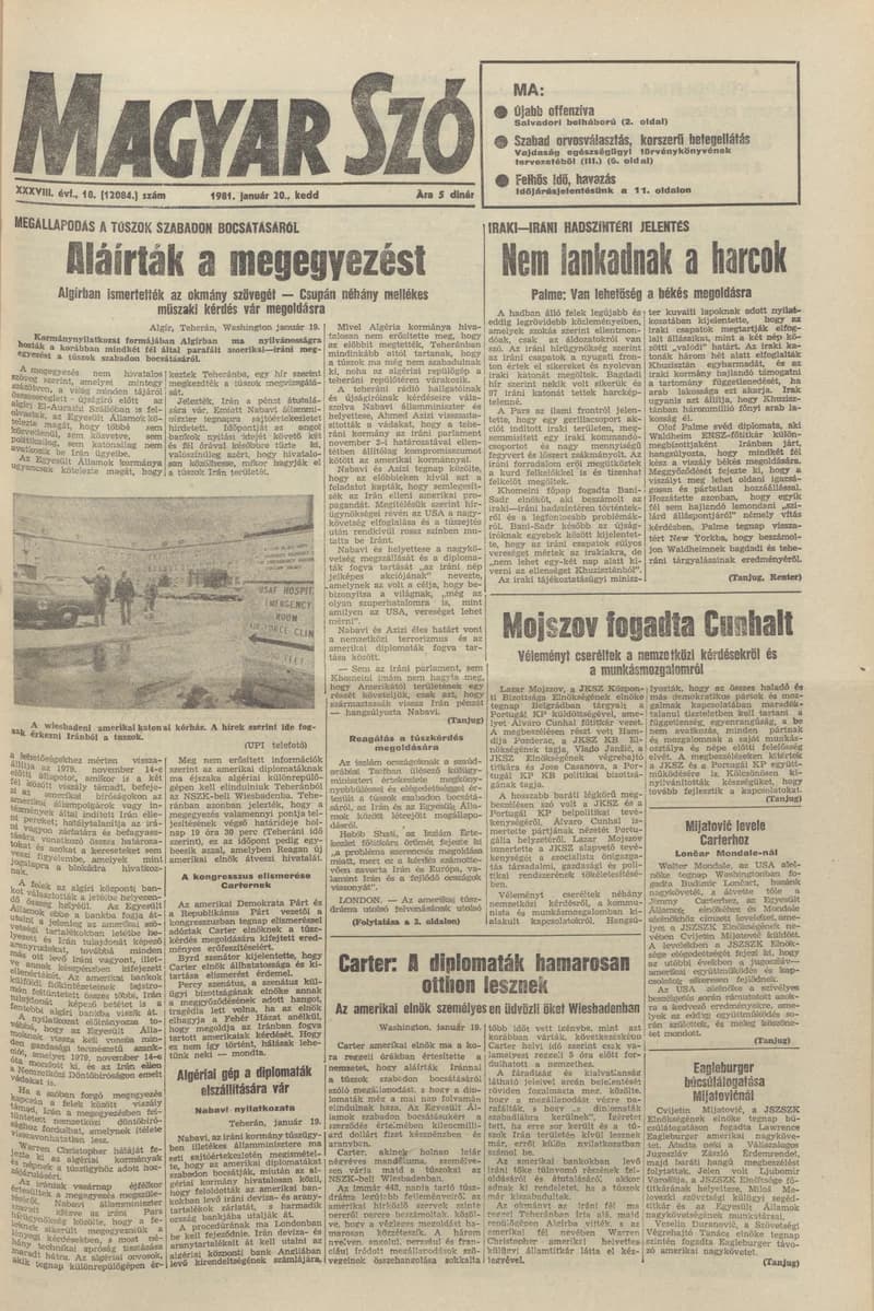 Magyar Szó, 38. évf. 1981. január 20. 18. sz. 1–20. oldal