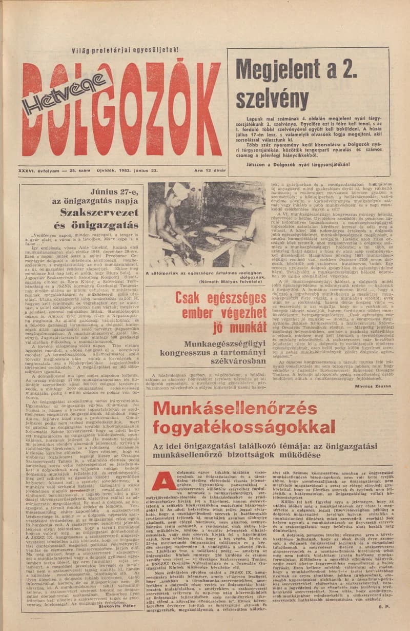 Dolgozók, 37. évf. 1983. június 23. 25. sz.