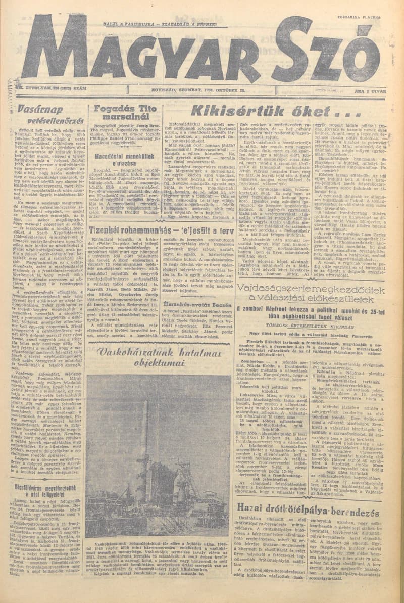 Magyar Szó, 7. évf. 1950. október 28. 256. sz. 1–4. oldal