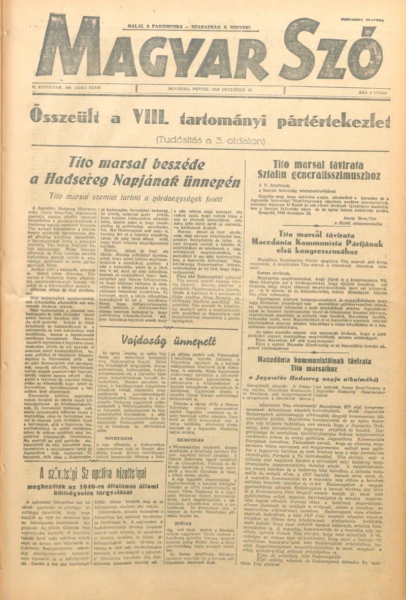 Magyar Szó, 5. évf. 1948. december 24. 306. sz. 1–6. oldal