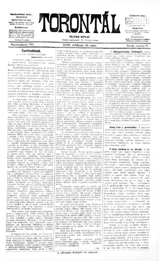 Torontál, 31. évf. 1902. március 19. 65. sz.