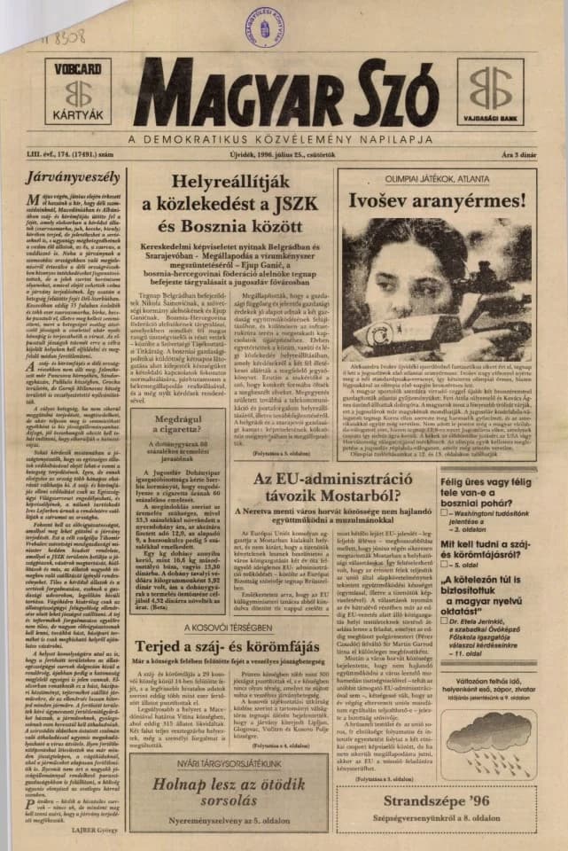 Magyar Szó, 53. évf. 1996. július 25. 174. sz. 1–16. oldal